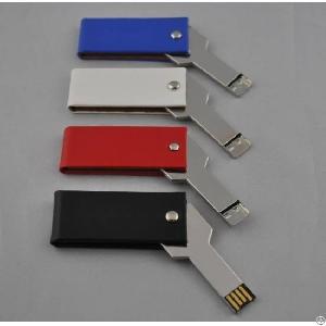 Metal Key Usb Flash Drive With Twist Leather Case