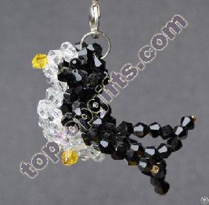 3d Beaded Swallow Crystal Bird Charm Animal Beads