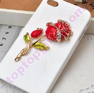 rose rhinestone cameo cabochon phone shell decoration