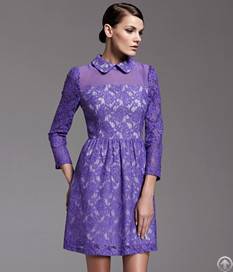 Elegant Lace Long Dresses For Women Purple