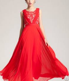 Elegant Western Lace Long Red Wedding Dresses