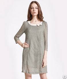 Newly Fashionable Round Neck Bowknot Half Sleeve Design Dress