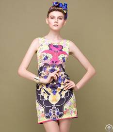 Polyester Slimming Flower Print Reception Dresses