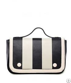 Summer Newly Contrast Colors Black White Stripe Handbag