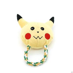 Cartoon Pet Plush Rope Screaming Pet Toys Dog Playing Donald Pikachu