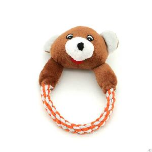 Pet Plush Rope Screaming Pet Toys Dog Playing Bear