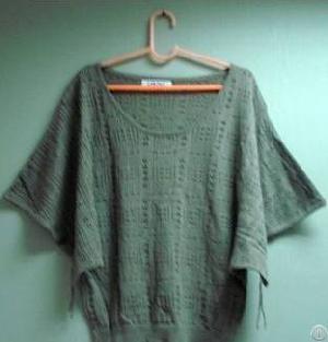 12 Gg Ladies Batwing Knitted Sweater With Viscose / Polyester In China Factory