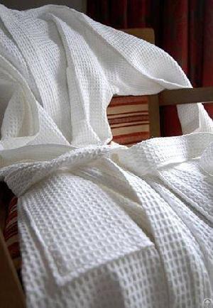 waffelpique bademantel kimono weiss