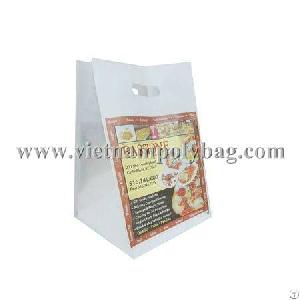 food carrier die cut handle plastic bag