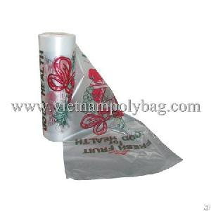 Printed Flat Fruit Plastic Bag On Roll