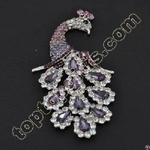 Amethyst Rhinestone Peacock Cabochon Phone Shell Decoration