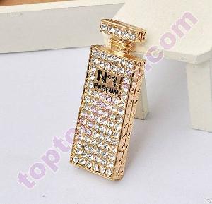 Gold Plated Wine Bottle Rhinestone Cabochon Iphone4s Decoration