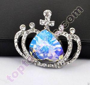 Heart Rhinestone Crown Cabochon Purfume Bottle Decoration