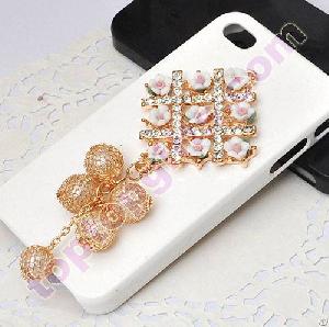 Rhinestone Flower With Tail Cabochon Phone Shell Decoration