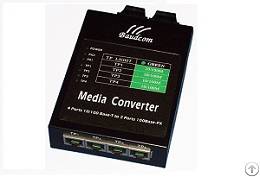 2fiber ports 4utp optical media converter