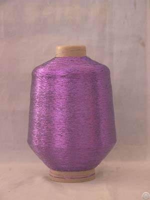 recycled purple polyester lurex yarn