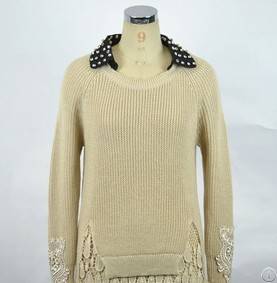 Diamond Beaded Sweater For Elegant Ladies