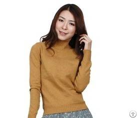 High-neck Ladies Plain Cardigan Sweater With Long Sleeve In 2014