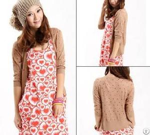 New Ladies Heart Style Cardigan Cotton Sweater