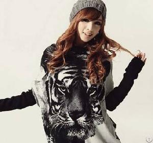 Western Design Cool Tiger Long Spring Women Cotton Sweater From China Factory