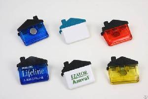 Plastic House Shape Magnetic Paper Clip