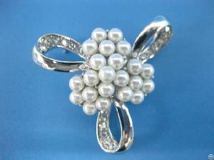 Brooch, Bh03651, Pearls