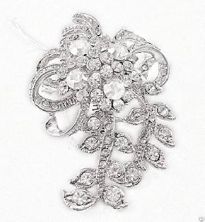 Brooch, Clear Crystal, Rhodium Plated Bh01710