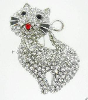 Brooch, Clear Crystal, Rhodium Plated, Dbh00749