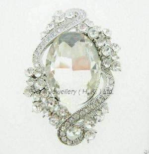 Clear Crystal Brooch, Rhodium Plated, Dbh00863