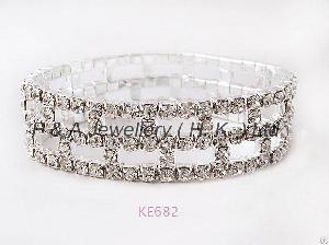 Lady Stretchy Bracelet, Silver Plated, Claw