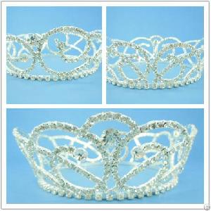 P9137, Tiara, Crown, Clear Crystal