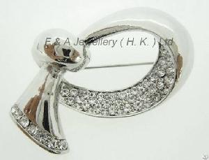 Rhodium, Brooch, Clear Crytal, Rhodium Plated, Dbh00850