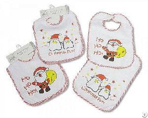 Baby Velcro X-mas Bibs With Peva Back