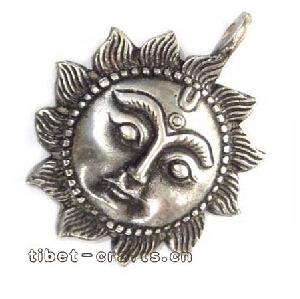 Tibetan Silver Sun Pendant