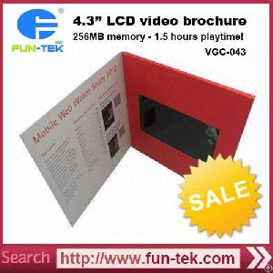 4.3 Inch Video Greeting Tv Cards Booklet In Print 256mb Flash 600mah Battery A5 Paper