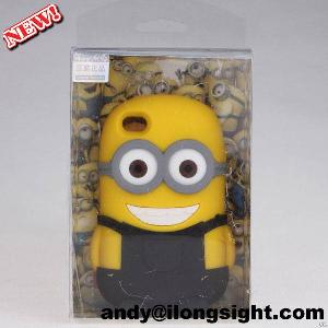 3d Cartoon Despicable Me 2 Minions Monster Soft Silicone Case For Iphone 4 4s