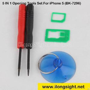 Best Baku 5 In 1 Opening Tools Kit With Nano Sim Adaptor Bk-7296 For Iphone 4, 4s, 5