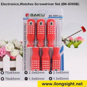 High Quality 6 Pcs Precision Soft Handle Series Screwdriver Set Bk-6060-b