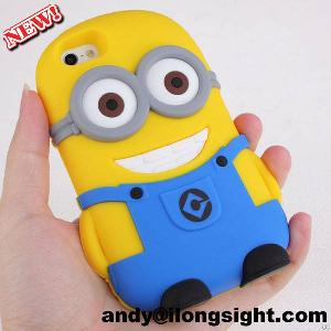 Hot Sell For Iphone 5 Despicable Me 3d Cartoon Silicone Case