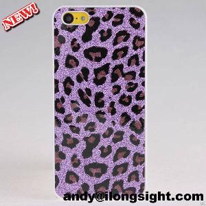 Leopard Animal Print Cheetah Glitter Sparkly Bling Purple Iphone 5c