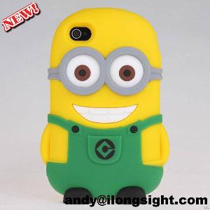 New Despicable Me Minion 3d Silicone Case For Iphone 5 5g Silicon Cell Phone, With Retail Package