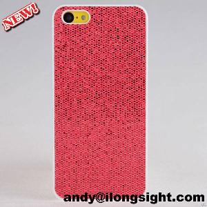 Red Glitter Bling Shiny Hard Plastic Case Cover For Apple Iphone 5c