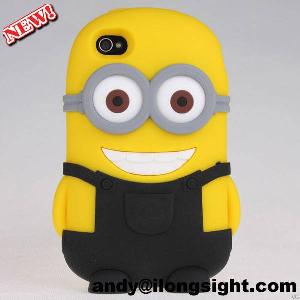 Wholesale Cartoon Despicable Me 2 Minions Soft Silicone Case Cover For Iphone 4 4s 4g