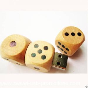 dice shaped promotional wood usb flash drive