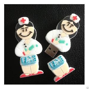 Rubber Nurse Usb Pen Drive As Promotional Gift