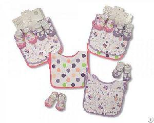 Baby Bibs And Socks Gift Set Girls