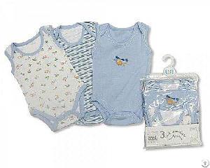 boys 3 pack sleeveless env neck cotton bodysuit