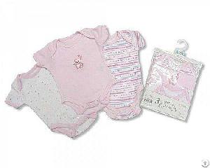 girls 3 pack short sleeves env neck cotton bodysuit