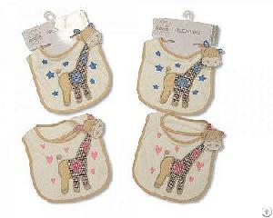 Baby Bibs With Giraffe Applique