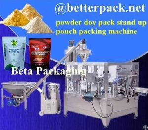 stand up pouches packaging machine doy pack whey protein powder